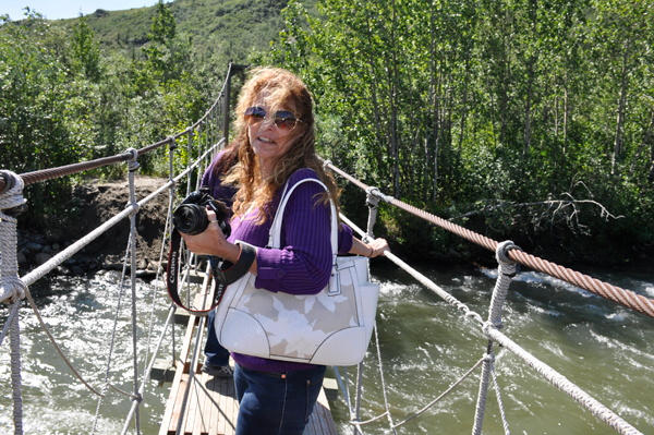 Ilse Blahak on the swinging bridge
